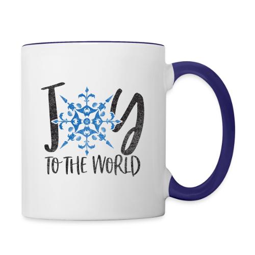 Coastal Christmas Joy to the World Snowflake - Contrast Coffee Mug
