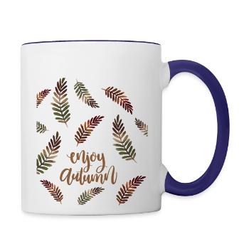 Pine tree leaves - Contrast Coffee Mug - white/cobalt blue - Right