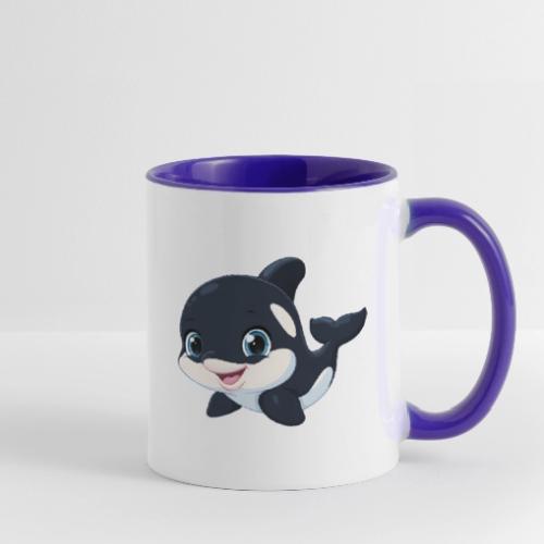 Playful Cartoon Baby Orca with Sweet Smile - Contrast Coffee Mug