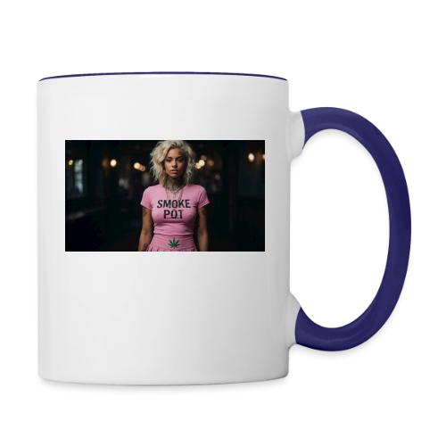 **Smoke Pot Pink Rebel Tee** - Contrast Coffee Mug