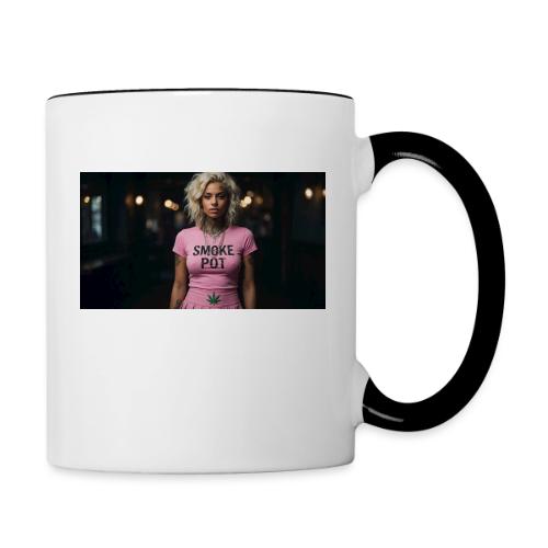 **Smoke Pot Pink Rebel Tee** - Contrast Coffee Mug