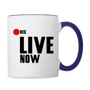 Live Now - Contrast Coffee Mug - white/cobalt blue - Right