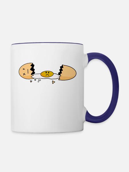 Cracked egg - Contrast Coffee Mug - white/cobalt blue