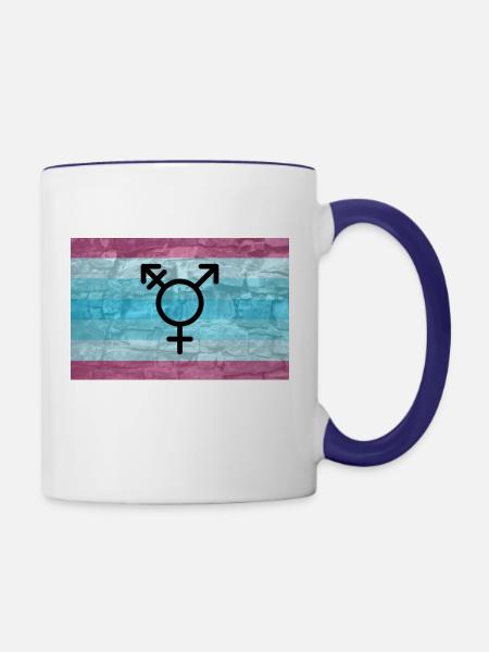 Trans Guys Flag - Contrast Coffee Mug - white/cobalt blue