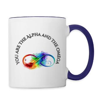 You Are the Alpha and the Omega - Contrast Coffee Mug - white/cobalt blue - Right