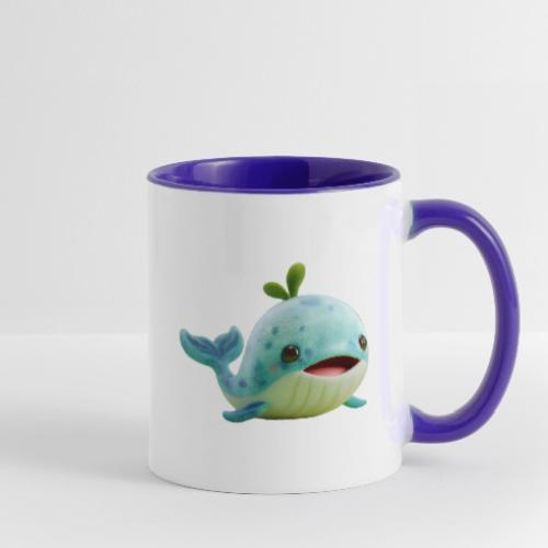 Playful Green-Blue Baby Whale - Contrast Coffee Mug