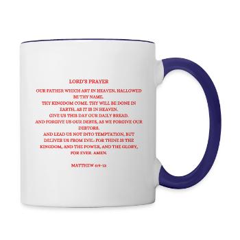 Lord's Prayer - Contrast Coffee Mug - white/cobalt blue - Right