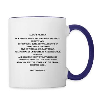Lord's Prayer - Contrast Coffee Mug - white/cobalt blue - Right