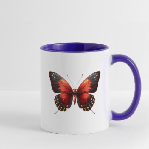 Bright Red, Black, and Yellow Butterfly - Contrast Coffee Mug