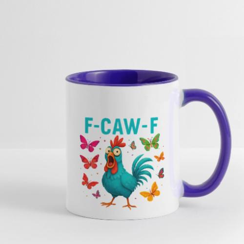 Funny Screaming Chicken “F-Caw-F” - Contrast Coffee Mug