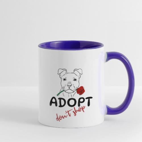 Retro Adopt Dont Shop Cute Puppy Rose Tee - Contrast Coffee Mug