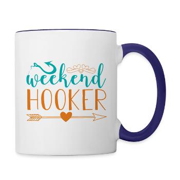 weekend HOOKER 01 - Contrast Coffee Mug - white/cobalt blue - Right