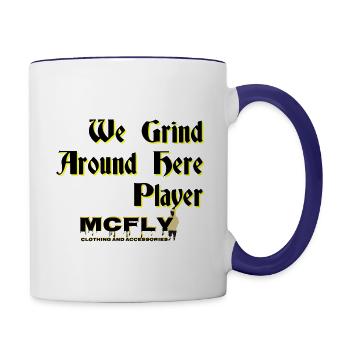 We Grind Around Here Player Clothing Design - Contrast Coffee Mug - white/cobalt blue - Right