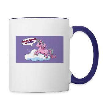Pink Unicorn on a cloud Unicorn_Queen92 twitch - Contrast Coffee Mug - white/cobalt blue - Right