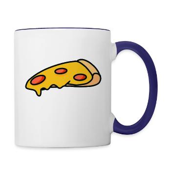 Pizza slice - Contrast Coffee Mug - white/cobalt blue - Right