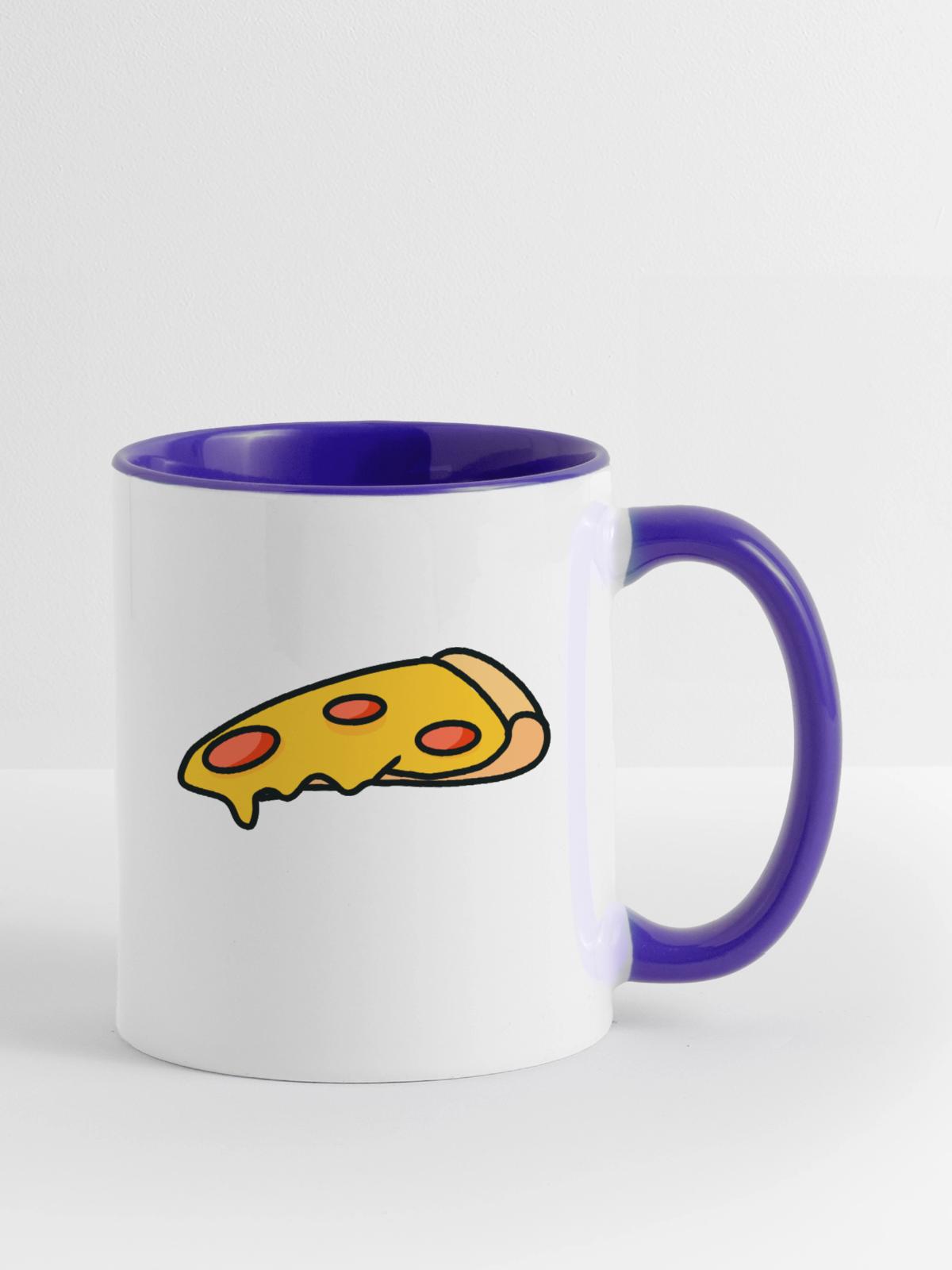 Pizza slice - Contrast Coffee Mug - white/cobalt blue - Right