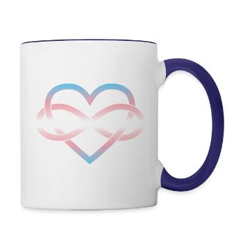 Polyamory Infinity Heart - Trans - Contrast Coffee Mug - white/cobalt blue - Right
