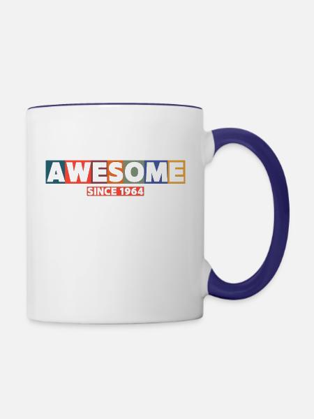 60th Birthday - Contrast Coffee Mug - white/cobalt blue