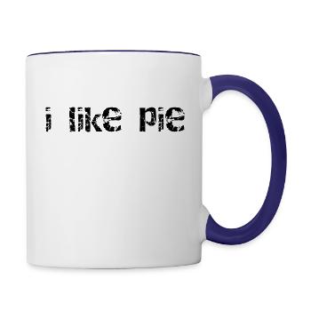 I LIKE PIE Design for Foodie person - Contrast Coffee Mug - white/cobalt blue - Right
