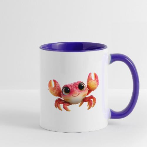 Cheerful Red Baby Crab Character - Contrast Coffee Mug