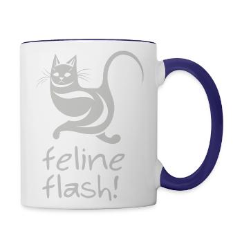 Feline Flash - Contrast Coffee Mug - white/cobalt blue - Right