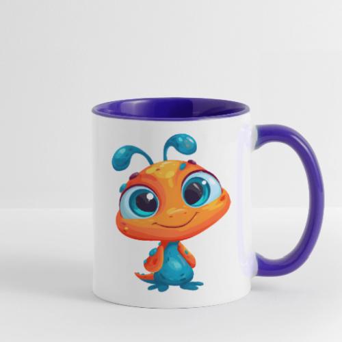 Fun Cartoon Alien in Orange and Blue - Contrast Coffee Mug