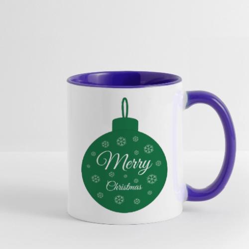 Christmas Ornament Mug - Festive Green Bauble Cup - Contrast Coffee Mug