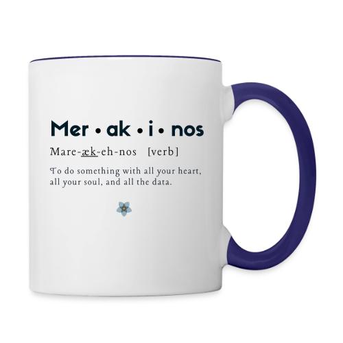 Merakinos definition with logo - Contrast Coffee Mug