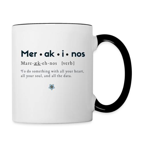Merakinos definition with logo - Contrast Coffee Mug