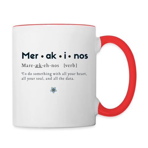Merakinos definition with logo - Contrast Coffee Mug