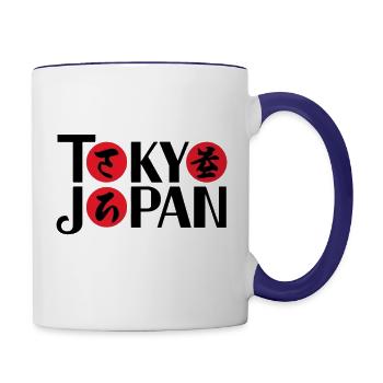 tokyo japan - Contrast Coffee Mug - white/cobalt blue - Right