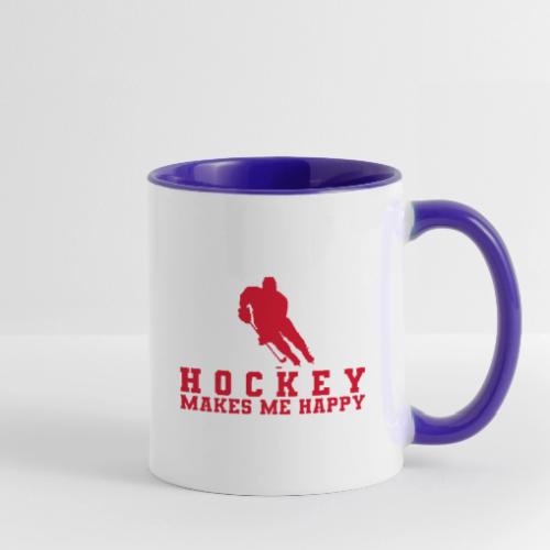 Hockey makes me happy - Contrast Coffee Mug
