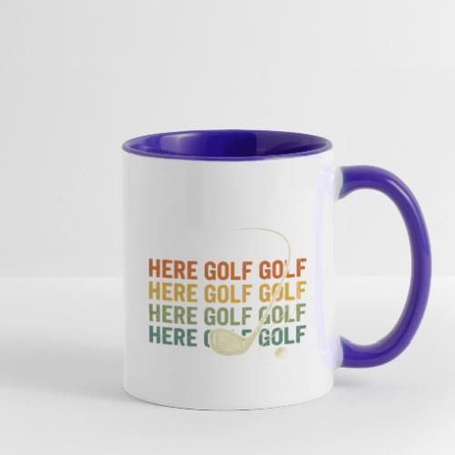 Here Golf Golf Golf Vintage Sunset Style - Contrast Coffee Mug
