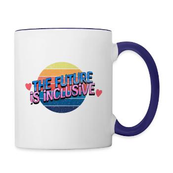 The Future is Inclusive - Contrast Coffee Mug - white/cobalt blue - Right