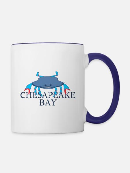 Chesapeake Bay Crab - Contrast Coffee Mug - white/cobalt blue