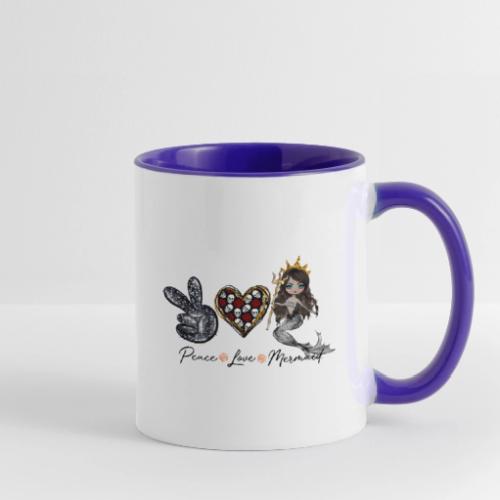 Peace, Love, & Mermaid - Contrast Coffee Mug