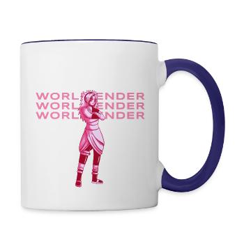 Worldender Anime Manga - Contrast Coffee Mug - white/cobalt blue - Right