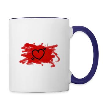 Heart Jay logo - Contrast Coffee Mug - white/cobalt blue - Right