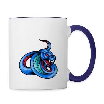 T-shirt snake - Contrast Coffee Mug - white/cobalt blue - Right