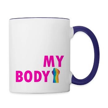 Bans Off My Body for Girls - Contrast Coffee Mug - white/cobalt blue - Right
