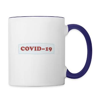 I SURVIVED COVID19 blue - Contrast Coffee Mug - white/cobalt blue - Right