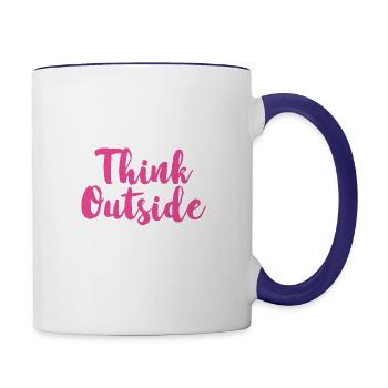 Think Outside Camping Woodlands - Contrast Coffee Mug - white/cobalt blue - Right