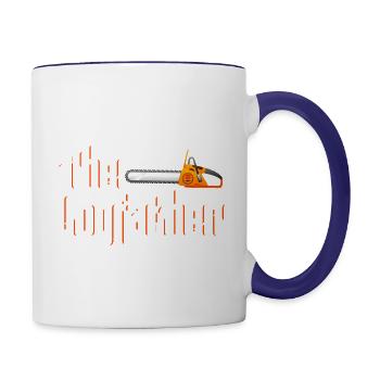 The Log Father Logger Father s Day Logger Dad - Contrast Coffee Mug - white/cobalt blue - Right