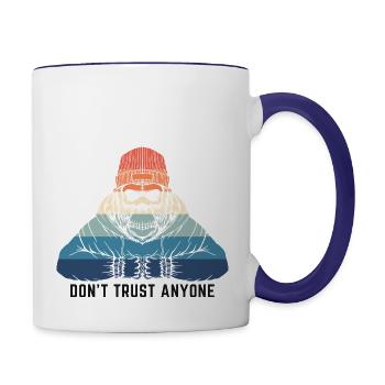 DON'T TRUST ANYONE T-SHIRT DESIGN THE BEST FOR YOU - Contrast Coffee Mug - white/cobalt blue - Right