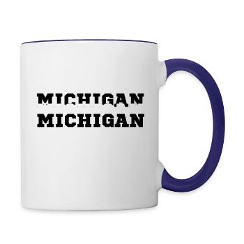 MICHIGAN SAILING STRONG IN THE GREAT LAKES STATE - Contrast Coffee Mug - white/cobalt blue - Right