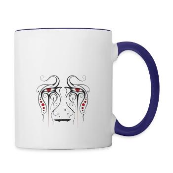 bts signatures - Contrast Coffee Mug - white/cobalt blue - Right