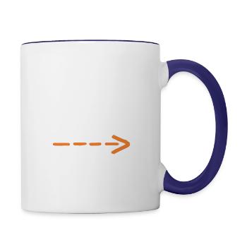 Body and Soul Arrow Pointing Right - Contrast Coffee Mug - white/cobalt blue - Right