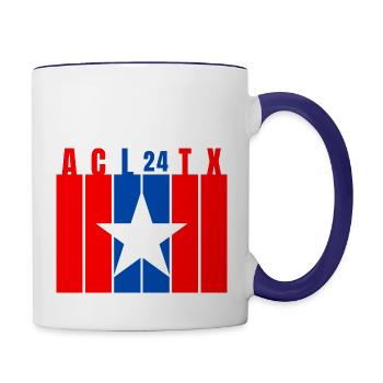 Red White Blue ACL Star - Contrast Coffee Mug - white/cobalt blue - Right