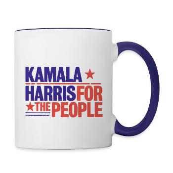 Kamala for the people - Contrast Coffee Mug - white/cobalt blue - Right