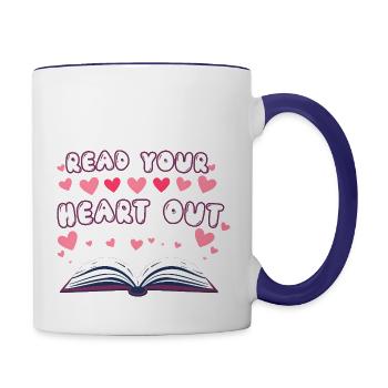 Read Your Heart Out Cute for Teacher - Contrast Coffee Mug - white/cobalt blue - Right